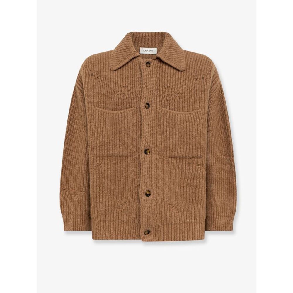 Laneus Men Ribbed Wool Jacket